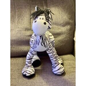 Vintage Goffa Jointed Plush Stuffed Zebra 15” Posable Self Standing EUC Safari